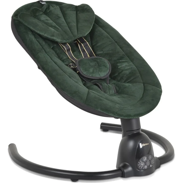 Moni Babywippe Clarissa, elektrisch mit 5 Schaukelgeschwindigkeiten, Bluetooth, Moskitonetz und Fernbedienung, ab Geburt bis 9 kg