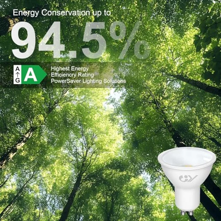 GY GU10 LED Neutralweiss Lampe 2,9W 520 lúmenes 4000K Neutralweiß Glühbirnen, 50W lampe ersetzt, Abstrahlwinkel 110° Leuchtmittel, Nicht Dimmbar Energiesparlampe, 5er-Pack – Bild 8