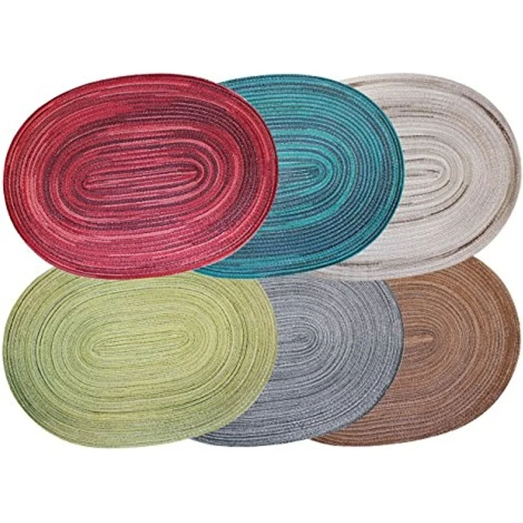 Haus und Deko Platzset Platzset oval ca. 35x50 cm waschbar Tischset Untersetzer Bast meliert, (1-St) – Bild 2
