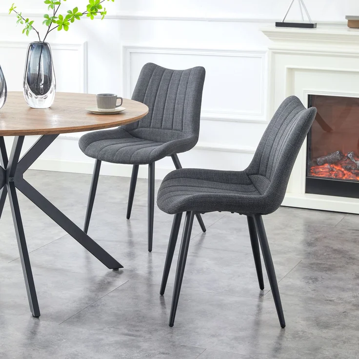 Stuhl 2er Set Helsinki Stühle in Anthrazit - gemütliches Design - B/H/T: 53x86x59 cm – Bild 2