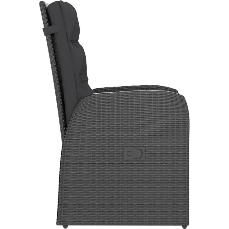 vidaXL 7-tlg. Garten-Essgruppe mit Auflagen Poly Rattan Schwarz 3059346 – Bild 5