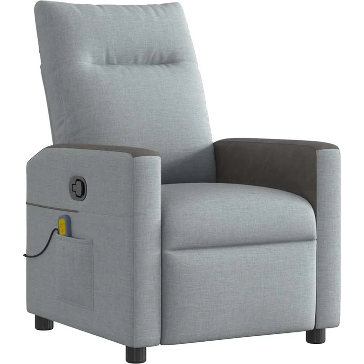 vidaXL Massagesessel Hellgrau Stoff 4104832 – Bild 1
