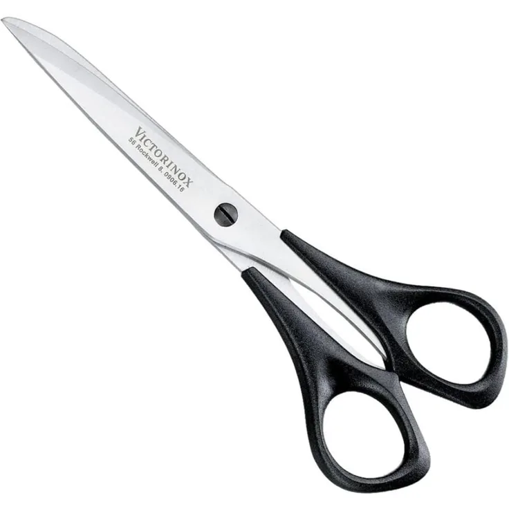 Victorinox Haushaltsschere, Linkshänder, 16 cm Gesamtlänge, Kunststoffgriff, Edelstahl, Rostfrei, schwarz