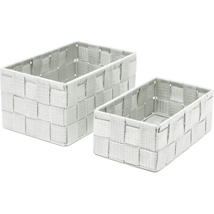 Lashuma Aufbewahrungskorb (Set, 2 St), leere Badezimmer Körbe silber – Bild 6