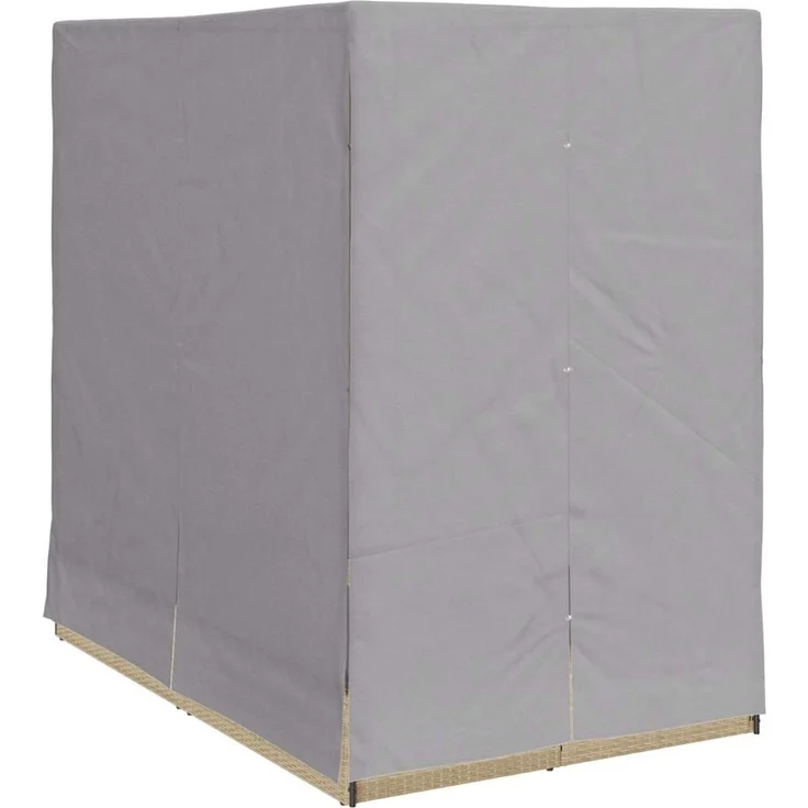 vidaXL Doppelte Sonnenliege Grau Poly-Rattan 3376130 – Bild 4
