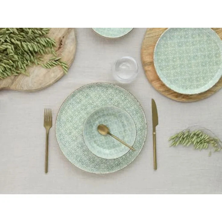 Creatable Tafelservice Uno Emiliana, 12-teilig, creme-grün, lebensmittelecht, stapelbar, Keramik – Bild 8