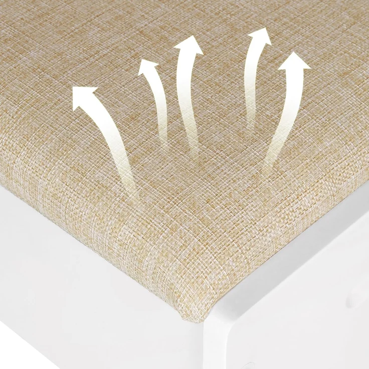 Woltu Polsterhocker (1 St), mit Leinenbezug, aus Holz, 150 kg belastbar – Bild 8