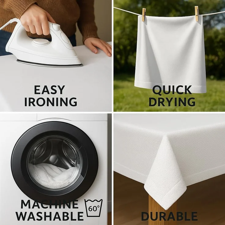 Tischläufer aus Minimate Gewebe. Modern, glatt, breiter Saum, bügelfrei, strapazierfähig, waschbar bis 60°C, trocknergeeignet. Küche und Wohnzimmer. Größe und Farbe wählbar. (Rot, 40x180) – Bild 5