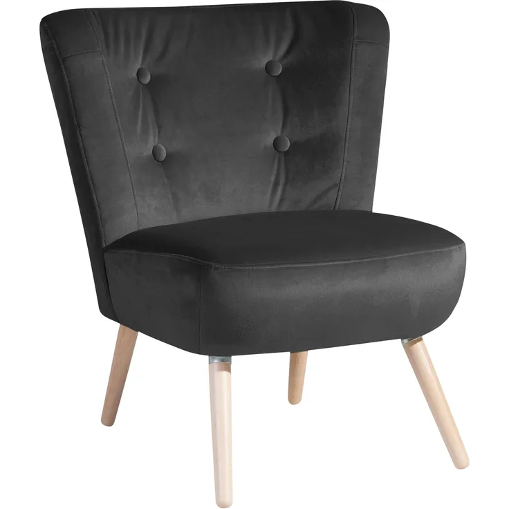 Sessel Kassi Bezug Samtvelours Buche natur / anthrazit 22363