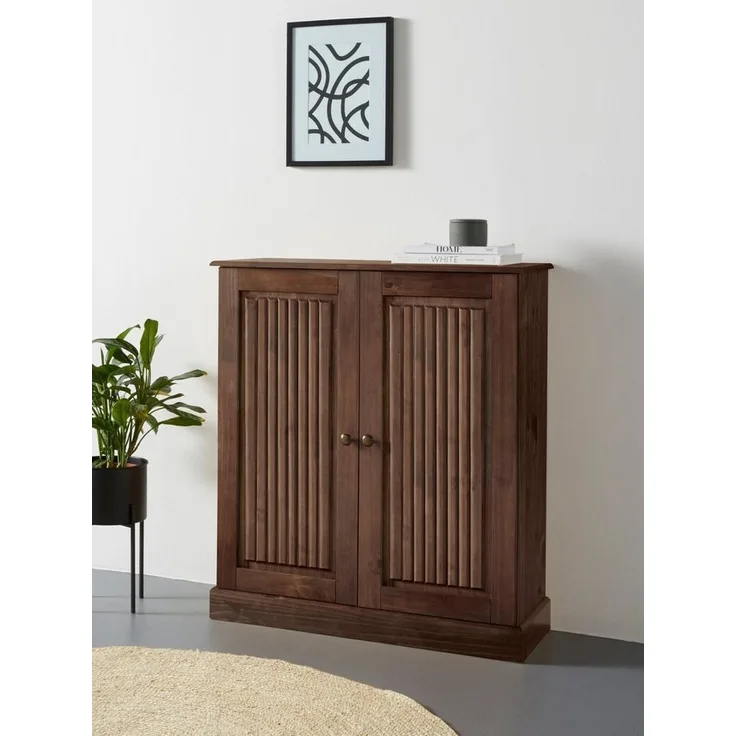 Home affaire Garderobenschrank Liotta mit 2 verstellbare Einlegeböden, aus massivem Kiefernholz