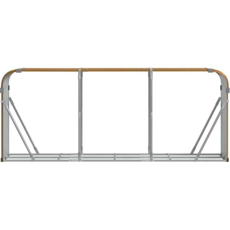 vidaXL Kaminholzunterstand Holzoptik 234x45x100 cm Verzinkter Stahl 364585 – Bild 7