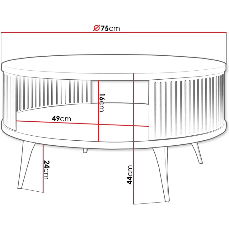 Couchtisch Rajkon, Beine und Seiten aus Stahl (Farbe: Schwarz / Nuss Franklin Tobacco) – Bild 4