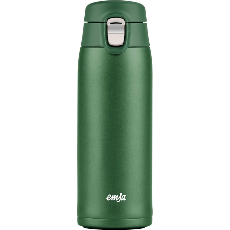 Emsa Thermobecher Travel Mug Light, Edelstahl, Kunststoff, 0,4L, leicht, Edelstahl, Klappverschluss, 100% dicht, 8h heiß/16h kalt – Bild 1