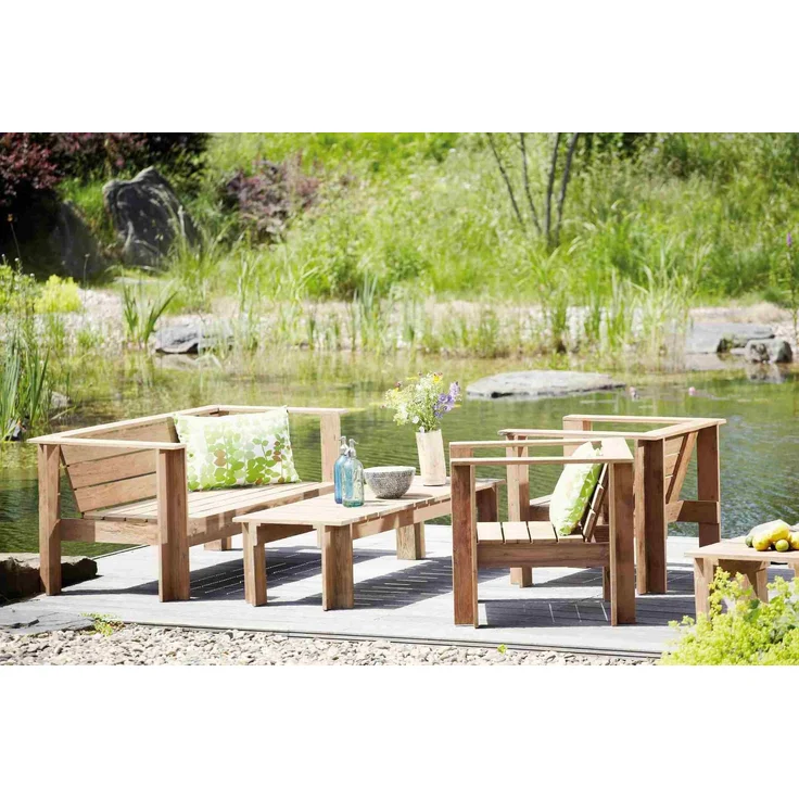 Gartentisch Teak Tisch BATTEN Jan Kurtz Beistelltisch zu Loungegruppe – Bild 1