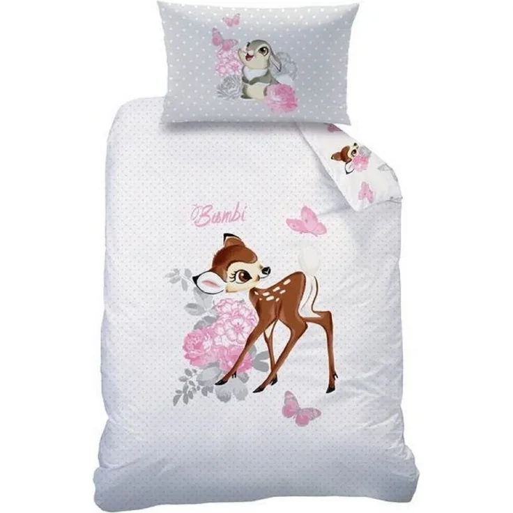 Baby Flanell Wende Bettwäsche Disney Bambi 100x135 cm Biber