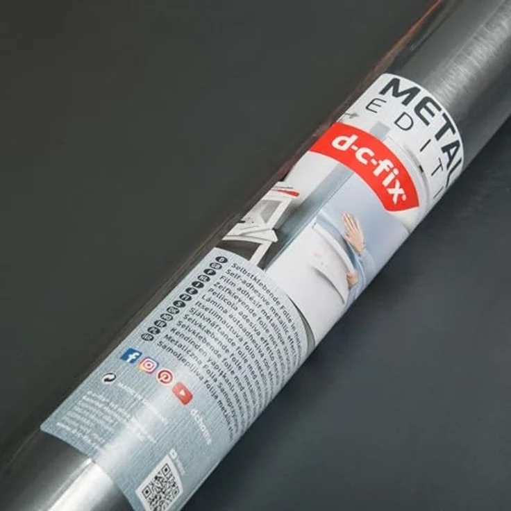 d-c-fix Möbel-Klebefolie Metallic Schliff Stahlgrau, 67,5 cm x 1,5 m – abwaschbare und selbstklebende Deko-Folie für Küche, Schrank, Tisch & Fensterbank – glänzend & langlebig – Bild 3