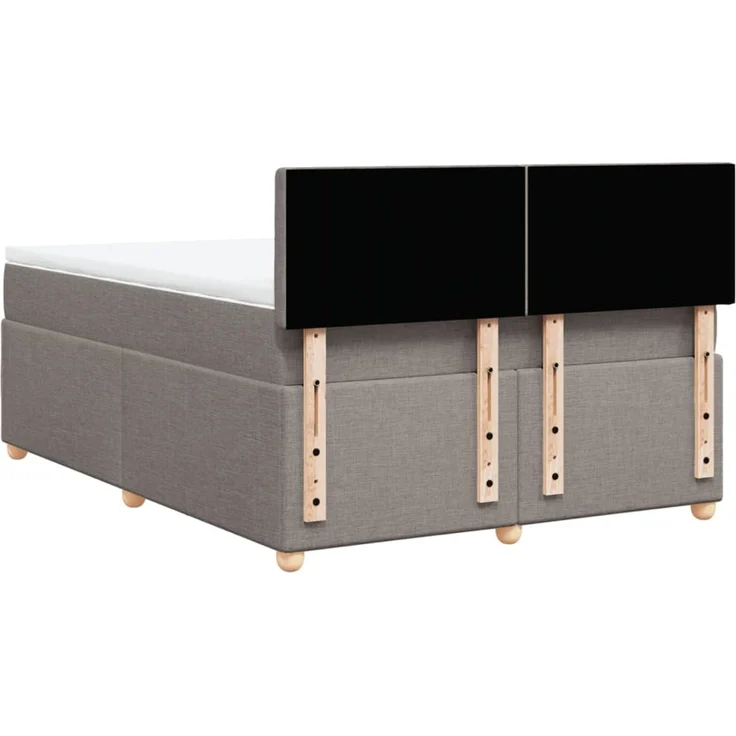 vidaXL Boxspringbett mit Matratze Taupe 160x200 cm Stoff 3289049 – Bild 8