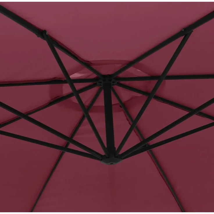 vidaXL Ampelschirm mit Aluminium-Mast 350 cm Bordeauxrot 44507 – Bild 6