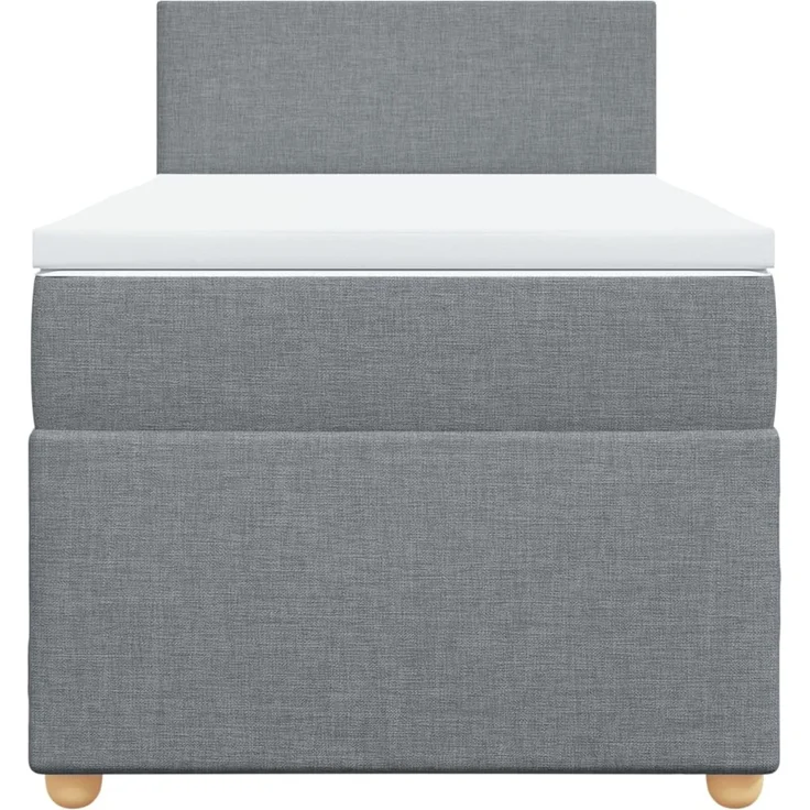 vidaXL Boxspringbett mit Matratze Hellgrau 100x200 cm Stoff 3288884 – Bild 6