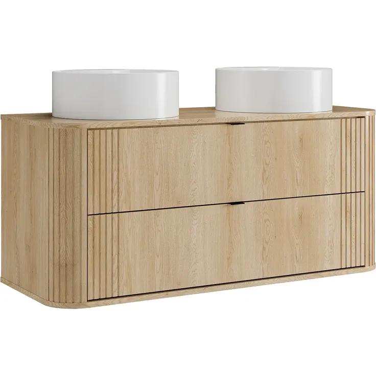 Vente-unique - FILOR Waschbeckenmöbel Holz, Platte Beige - B 46 cm x H 57 cm x L 120 cm – Bild 3