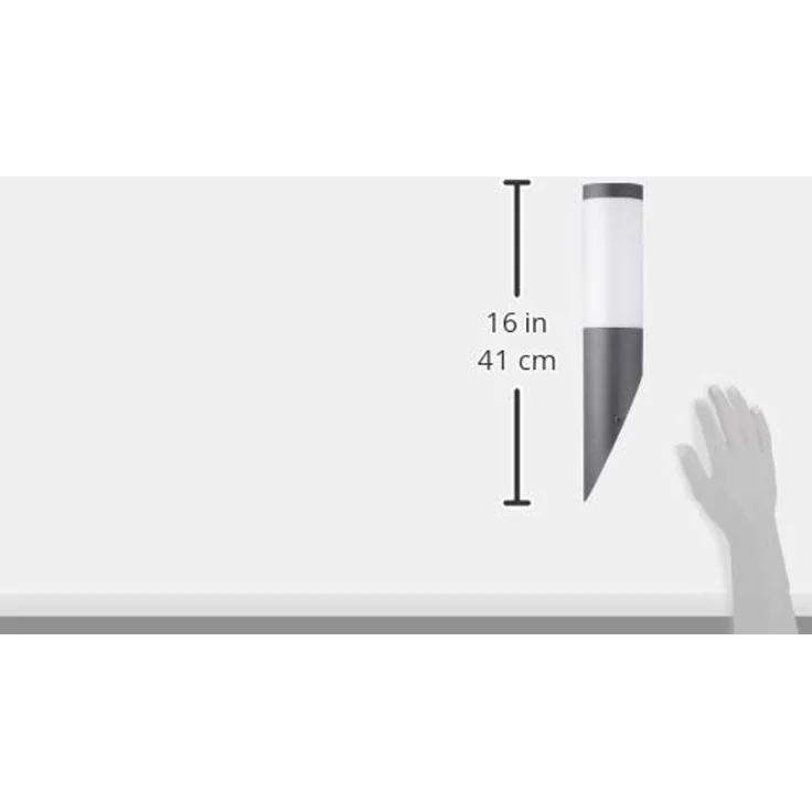 Fackel-Wandleuchte, Edelstahl anthrazit, H 40 cm, BOSTON – Bild 3