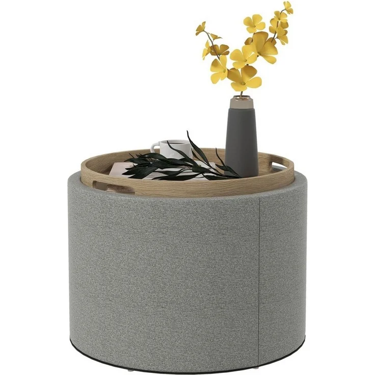 HOMCOM Sitzhocker mit Stauraum, Klappdeckel, Leinenoptik, Polsterhocker, Grau, 56 x 42 x 42 cm – Bild 2
