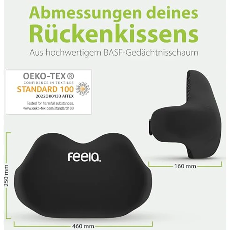 feela Rückenkissen Ergonomisches Rückenkissen – stützt Rücken & verbessert Haltung, Für Büro, Homeoffice & Zuhause – entspanntes Sitzen mit Komfort – Bild 3