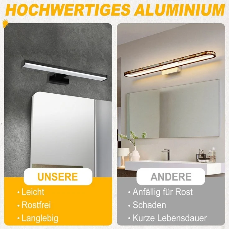 FIVMEN LED Spiegelleuchte Spiegellampe LED Badezimmer BeleuchtungWandleuchte Lampe Badleuchte, 15W, für Wandbeleuchtung und Spiegel Beleuchtung – Bild 2