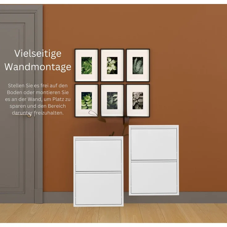 Schuhkipper, Metall 50 x 15 x 70,5 cm, weiß RAL 9003 – Bild 4