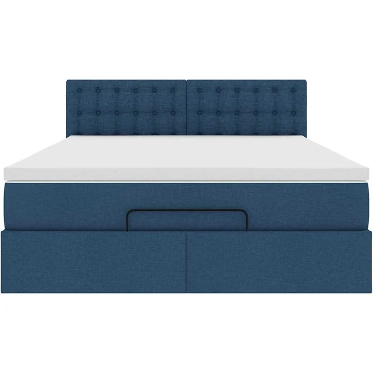 vidaXL Ottoman-Bett mit Matratze Blau 140x200 cm Stoff 3311635 – Bild 5