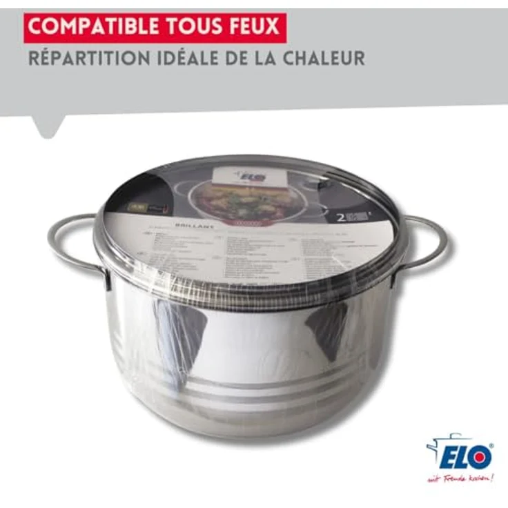Topf ELO BRILLANT D 16 cm silber Bratentopf Universaltopf Suppentopf Kochtopf – Bild 5