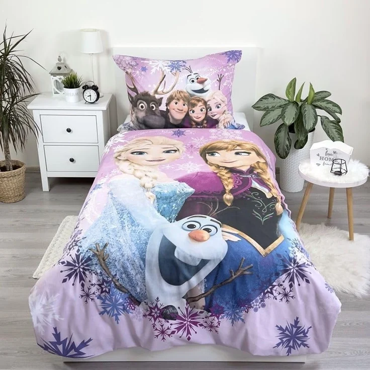 Disney Frozen Bettwäsche-Set 140x200 cm + 70x90 cm aus 100% Baumwolle mit Reißverschluss – Bild 2