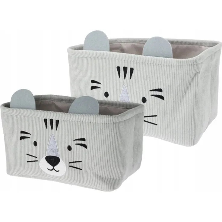 CUTIE Aufbewahrungsboxen für Spielzeug mit Ohren Cord 2er-Set