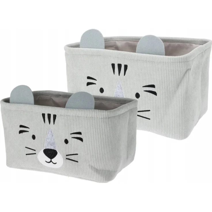 CUTIE Aufbewahrungsboxen für Spielzeug mit Ohren Cord 2er-Set