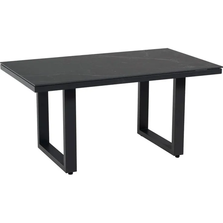 Lesli Living Gartentisch Loungetisch hoch anthrazit/schwarz 140x80x67cm