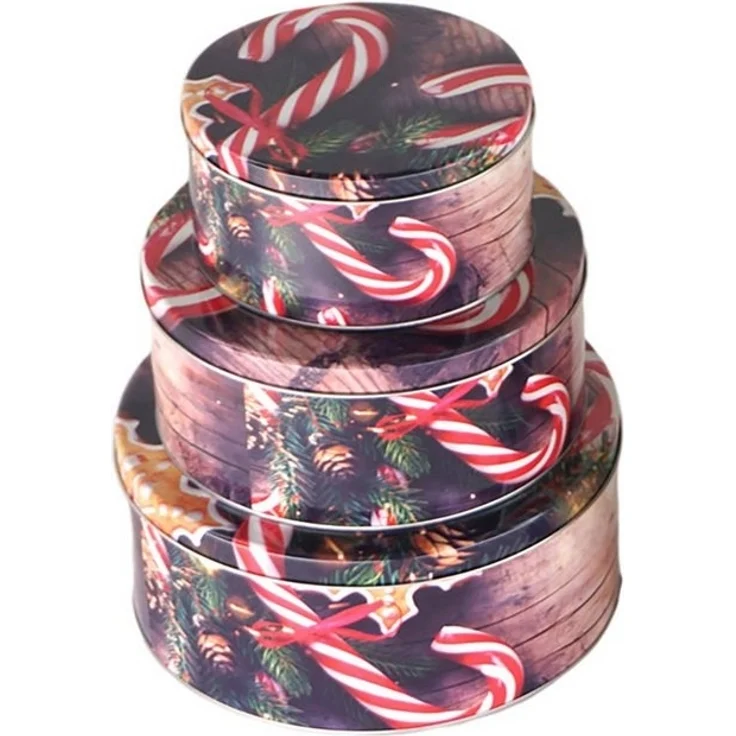 Annastore Vorratsdose 3-tlg. Set Gebäckdosen aus Metall für Weihnachten - Keksdosen, Plätzchendosen – Bild 1