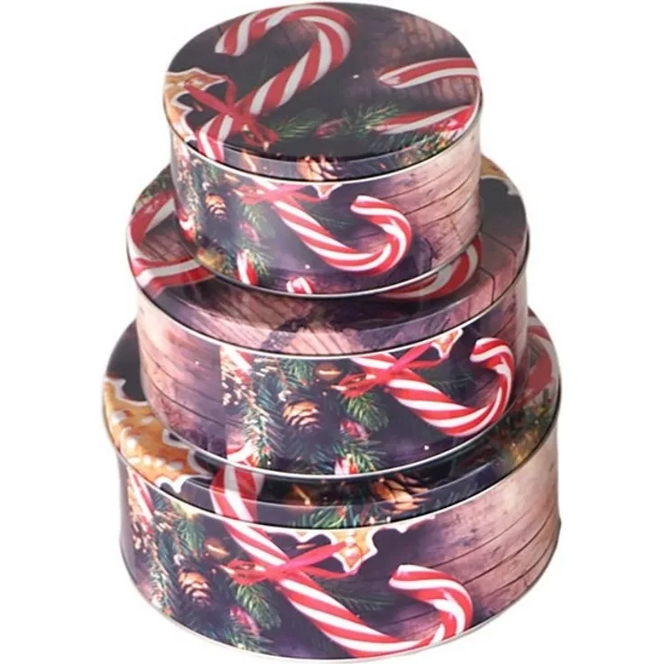 Annastore Vorratsdose 3-tlg. Set Gebäckdosen aus Metall für Weihnachten - Keksdosen, Plätzchendosen