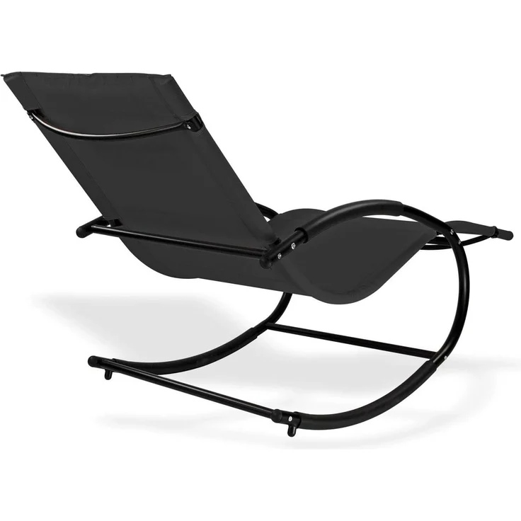 DEMA Relaxliege Sonnenliege Gartenliege Liegestuhl Schaukelliege Swing Anthrazit – Bild 2