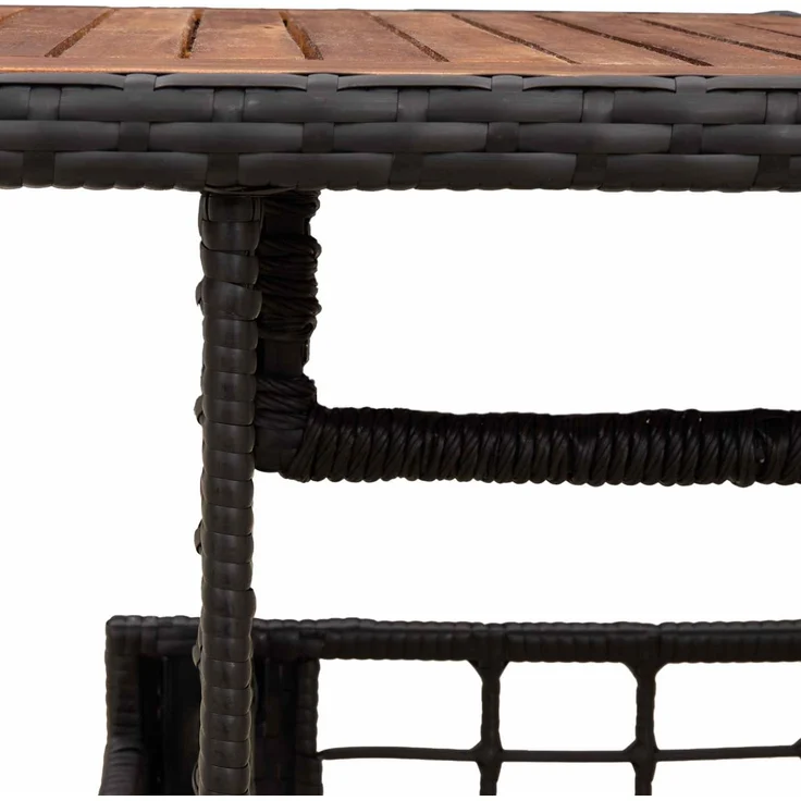 vidaXL Gartentisch Schwarz und Natur 100 x 55 x 37 cm 42035141 – Bild 7