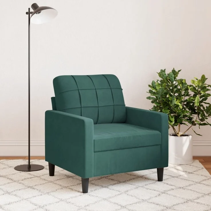 vidaXL Sessel Dunkelgrün 60 cm Samt 4007606 – Bild 2