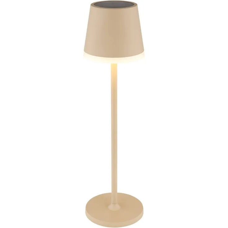 Tischlampe Kabellos Solar Akku Tischleuchte Außen Solarleuchte Braun 36637S