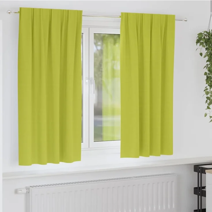 vidaXL Verdunkelungs-Vorhänge mit Ringen 2 stk. Grün 175 x 140 cm 4107499 – Bild 1