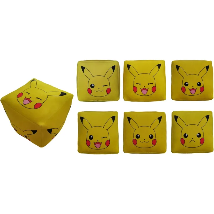 Pokémon Würfel-Kuschelkissen – Hochwertiges Polyester für kleine Fans