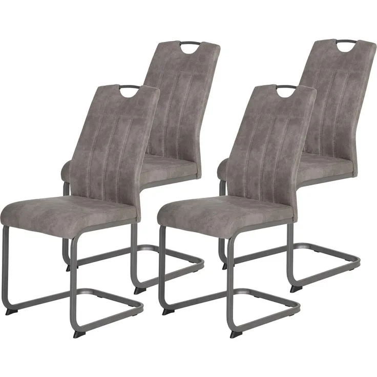 4er Set Schwingstuhl Christina II - Vintage Grau