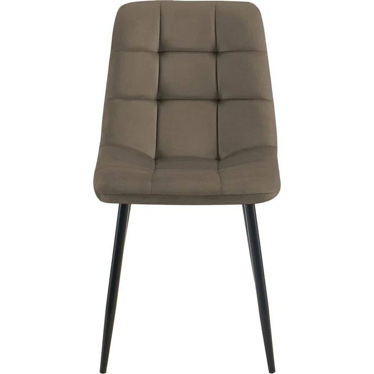 CLP 2er Set Esszimmerstuhl Tilde gepolstert mit Rückenlehne bis 150 kg belastbar - Farbe:taupe;Material:Samt – Bild 3