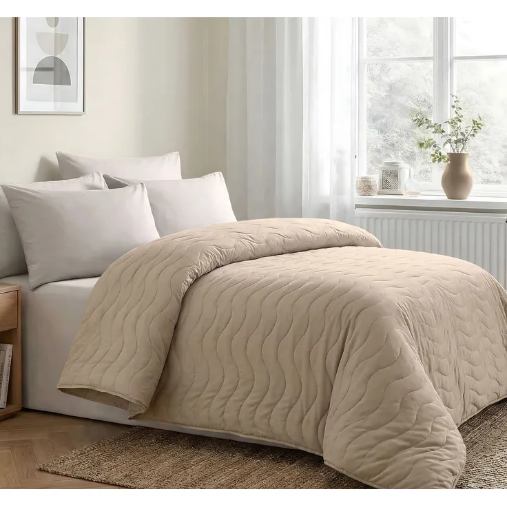 L'essentiel Maison 'Beige' Ranforce King Steppdecke (EU) (FR), Beige, 220 x 240 cm