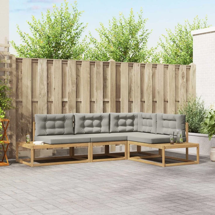 vidaXL Outdoor-Sofagarnitur 4 stk. 4-Sitzer Polyester Weiß 3387000 – Bild 1