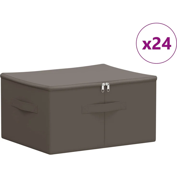 vidaXL Aufbewahrungsbox 24 stk. Vliesstoff 50 x 30 x 25 cm 37,5 L Grau 42024627 – Bild 2
