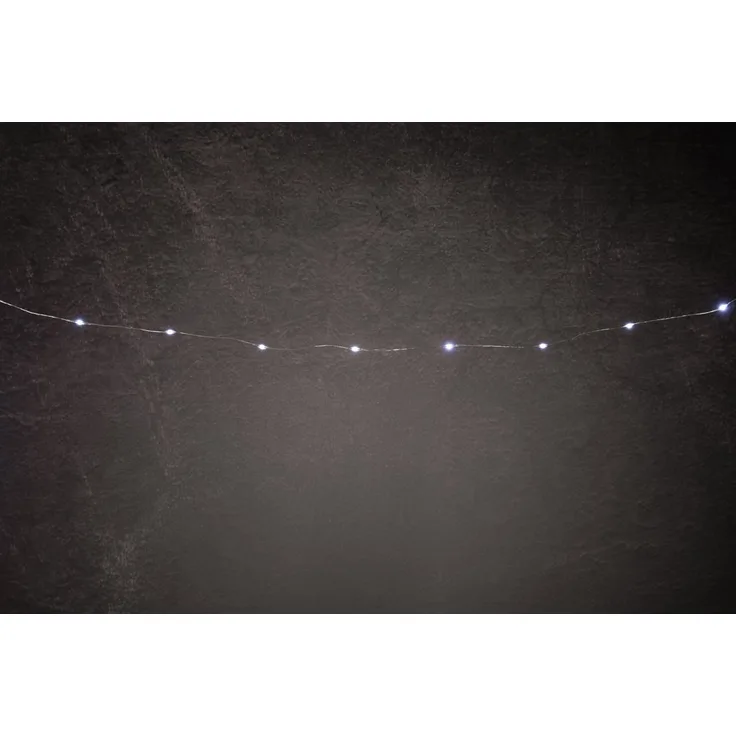 TrendLine LED-Lichterkette Mini Außen 11,9 m kaltweiß mit Timer, 8 Lichteffekten