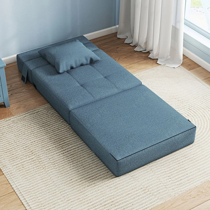JARDJ Schlafsessel Relaxsessel Gästebett, abnehmbarer Bezug, 70 cm x 70 cm x 61 cm, Dunkelblau – Bild 4